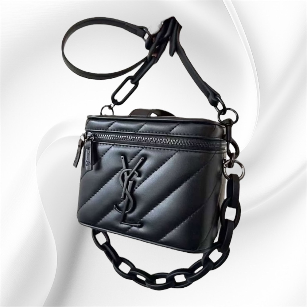 Yves Saint Laurent Black Quilted Cosmetic Bag